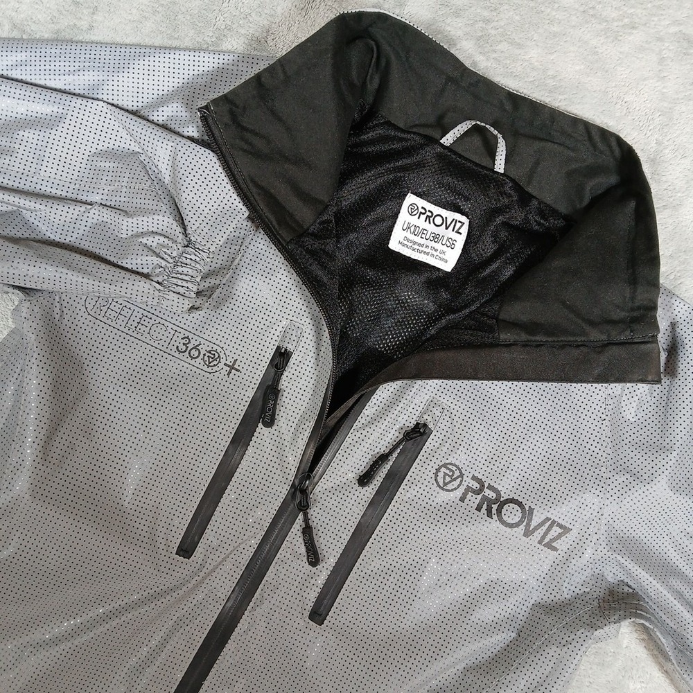 Proviz Reflect 360 Jacket Womens S Gray Reflective Running Outdoor Soft Shell
